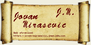 Jovan Mirašević vizit kartica